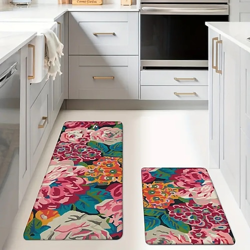 Lange Küchenmatte der Sonnenblumen-Serie – rutschfester, schmutzabweisender und saugfähiger Teppich für den Eingangsbereich Heimgebrauch Image