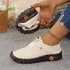 Damen-Sneaker mit weitem Passform (Größen 35–45), flache, elastische Slip-On-Loafer – bequeme Freizeitschuhe für Mütter, Damenschuhe