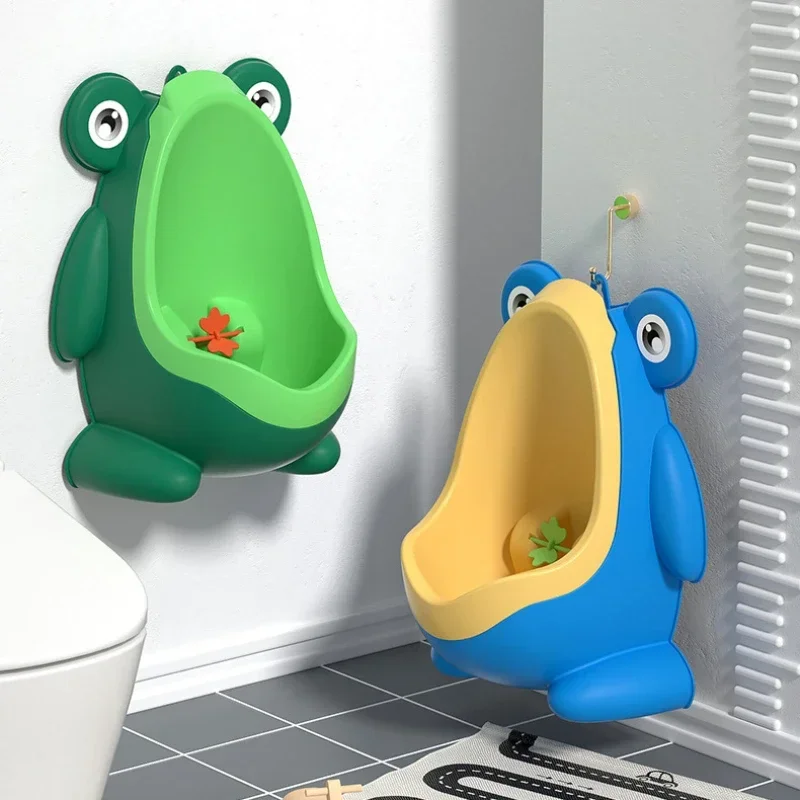Töpfchentrainer für Babys und Jungen – Wand-Urinal mit Cartoon-Frosch, vertikaler Ständer, Pinktoilette für das Lernen von Kleinkindern Image