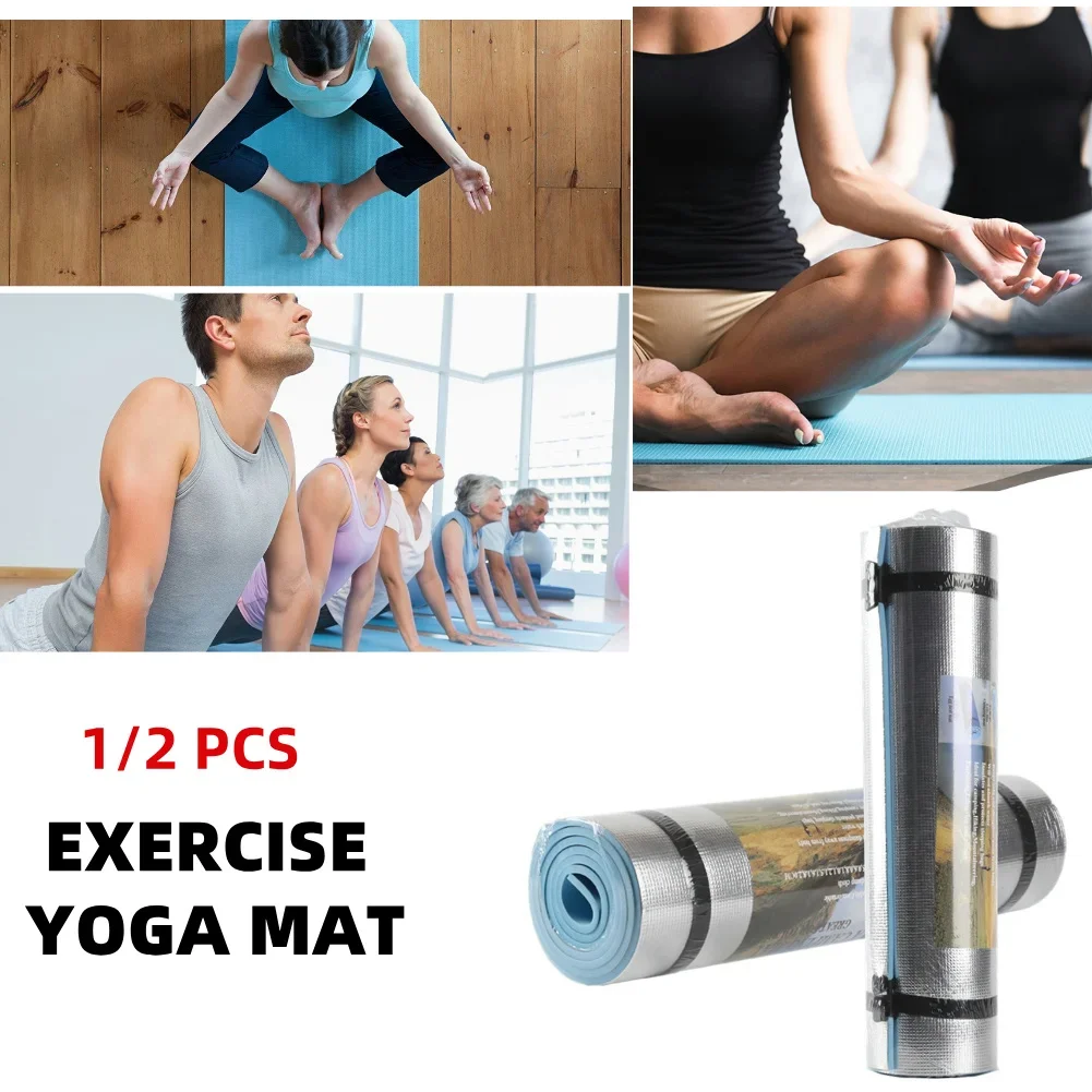 71 x 20 Zoll dicke EVA-Yogamatte, 6 mm, feuchtigkeitsbeständig, multifunktional, leicht, Aluminium, Outdoor-Camping-Picknickmatte Image