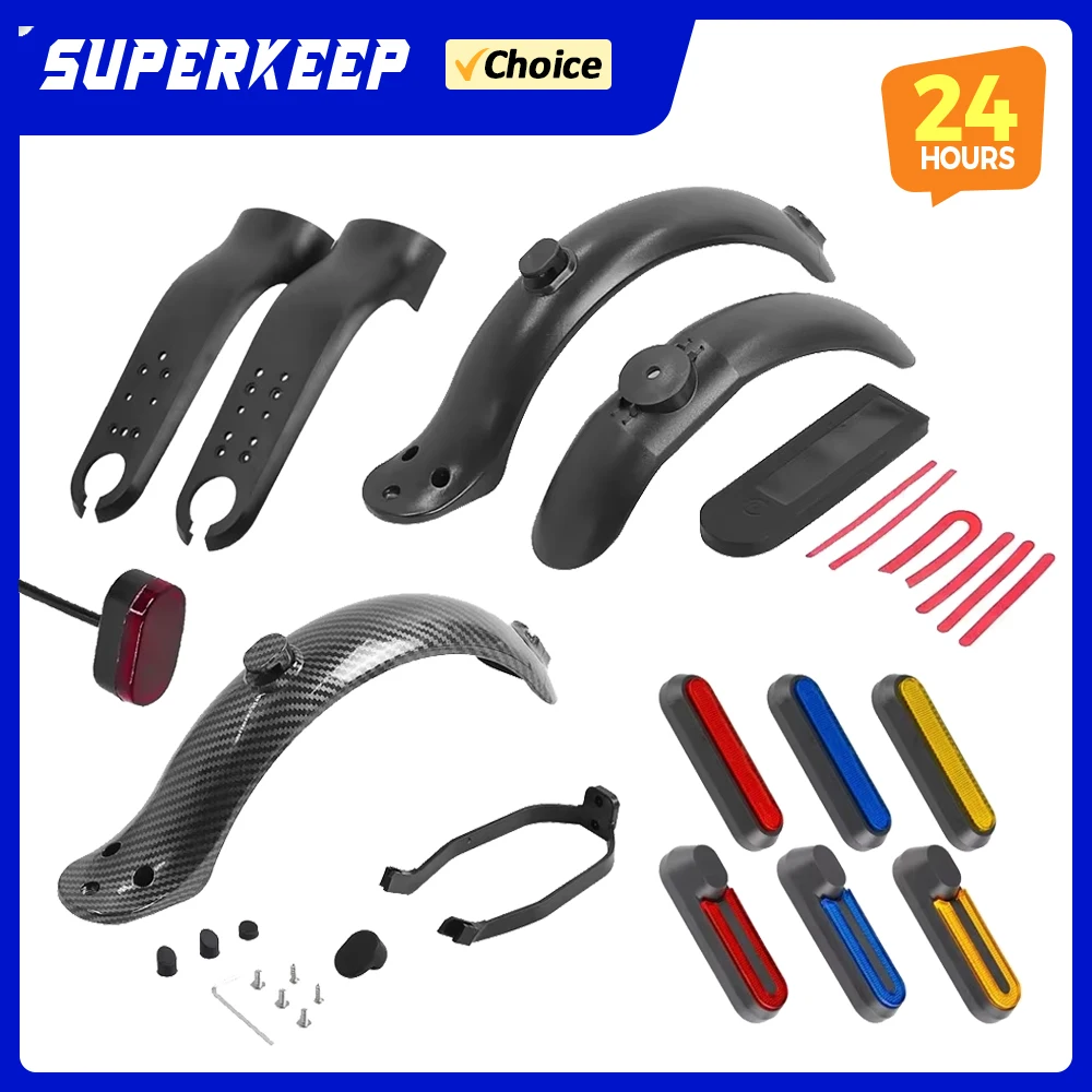 Für Xiaomi Mijia MI M365 1S Pro E-Scooter Reifen Splash Fender Sets Gabel Schutzhülle Radnabe kappe Reflektierende Schalen Image