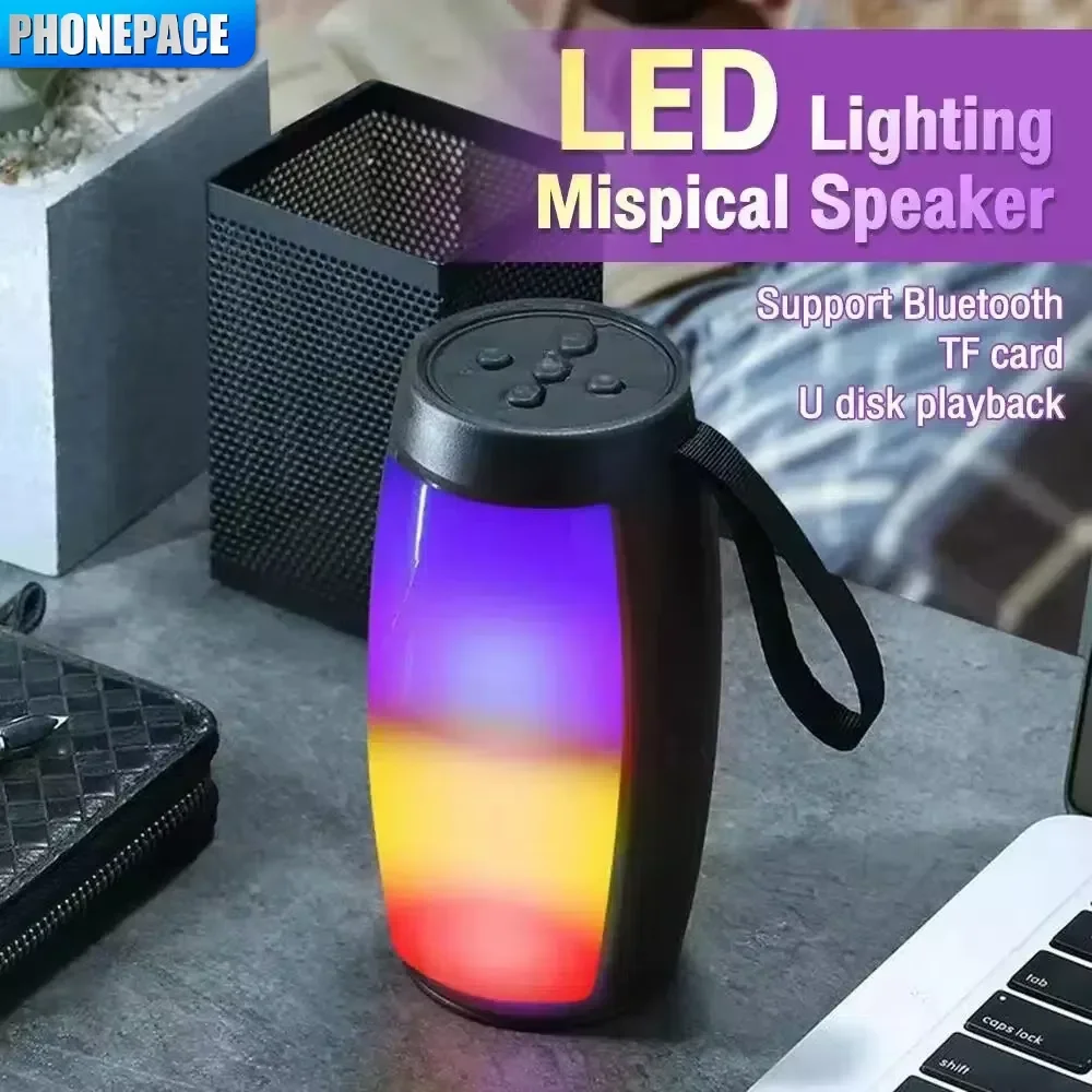 Altoparlanti wireless Bluetooth Potente cassa audio portatile Subwoofer Audio per auto Bassi Lettore MP3 Sistema audio Luci a LED
