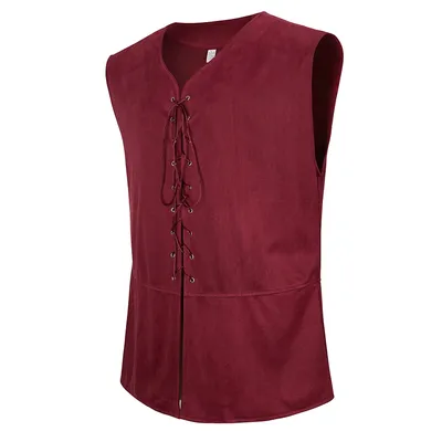 Steampunk Piratenweste Herren Wikinger Kostüm Mittelalter Renaissance Weste Plus Size Gothic ärmellose Weste Image