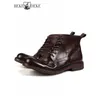 Retro Männer Echtes Leder Stiefel Handgemachte Business Casual High Top Schuhe Männliche Stiefeletten Plus Größe 45 46 47 48 Angepasst 7 tage