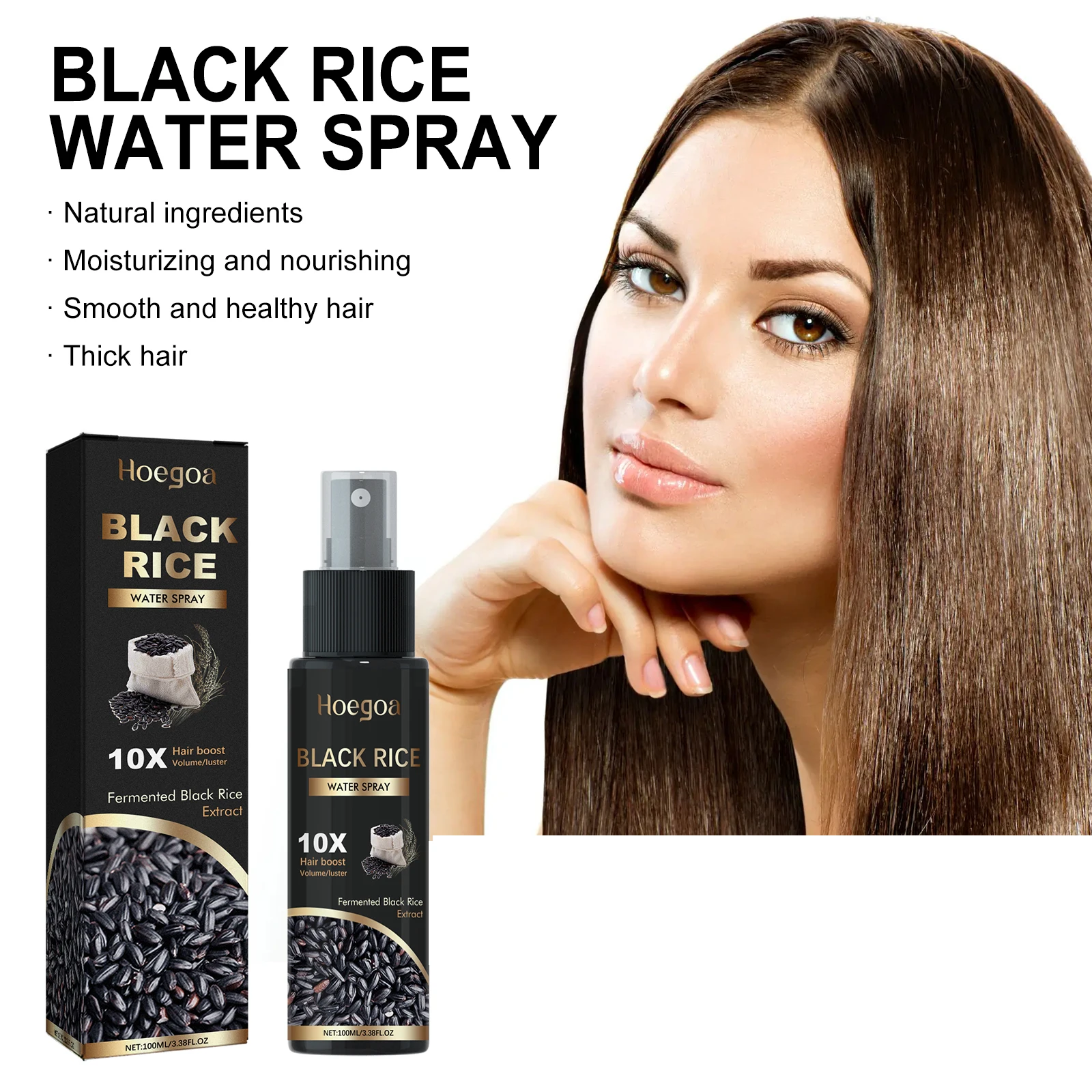 Hoegoa Rice Water Haarverdickungsspray: Tiefenhaarpflege, gegen Haarausfall, Stärkung, Haarfixierung und Kopfhautpflege, 100 ml Image