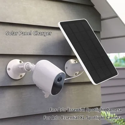 4W/6W Kamera Solarpanel IP65 Wasserdichtes Solarpanel Kit 360 ° Verstellbare Wandhalterung für Arlo Essential Spotlight/XL Spotlight