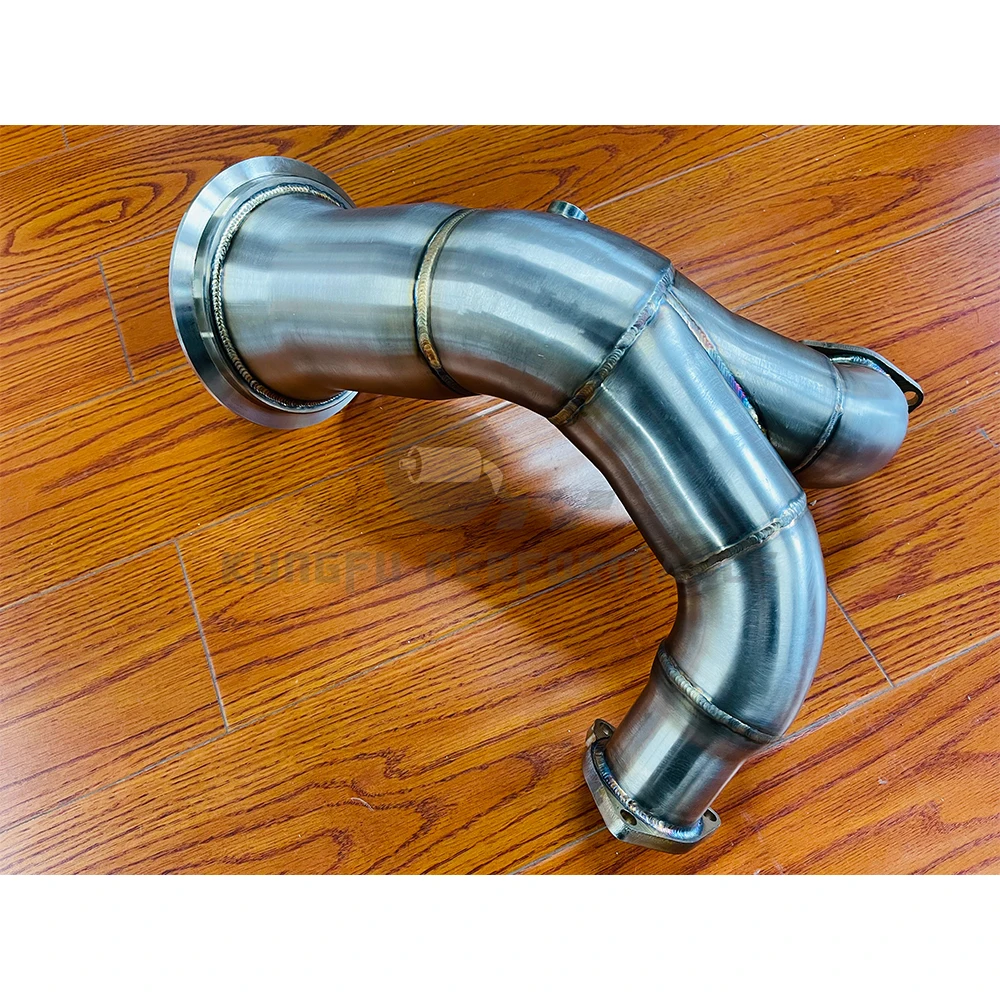 KUNGFU PERFORMANCE SS304 High-Flow Competition Catless S5 Downpipe FÜR AU DI S4 B9 3.0T 2017-2022 Image