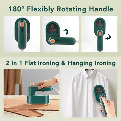 Handheld Mini Professional Steam Iron Portable Garment Steamer For Clothes Rotatable Wet Dry Ironing Machine Home Travel