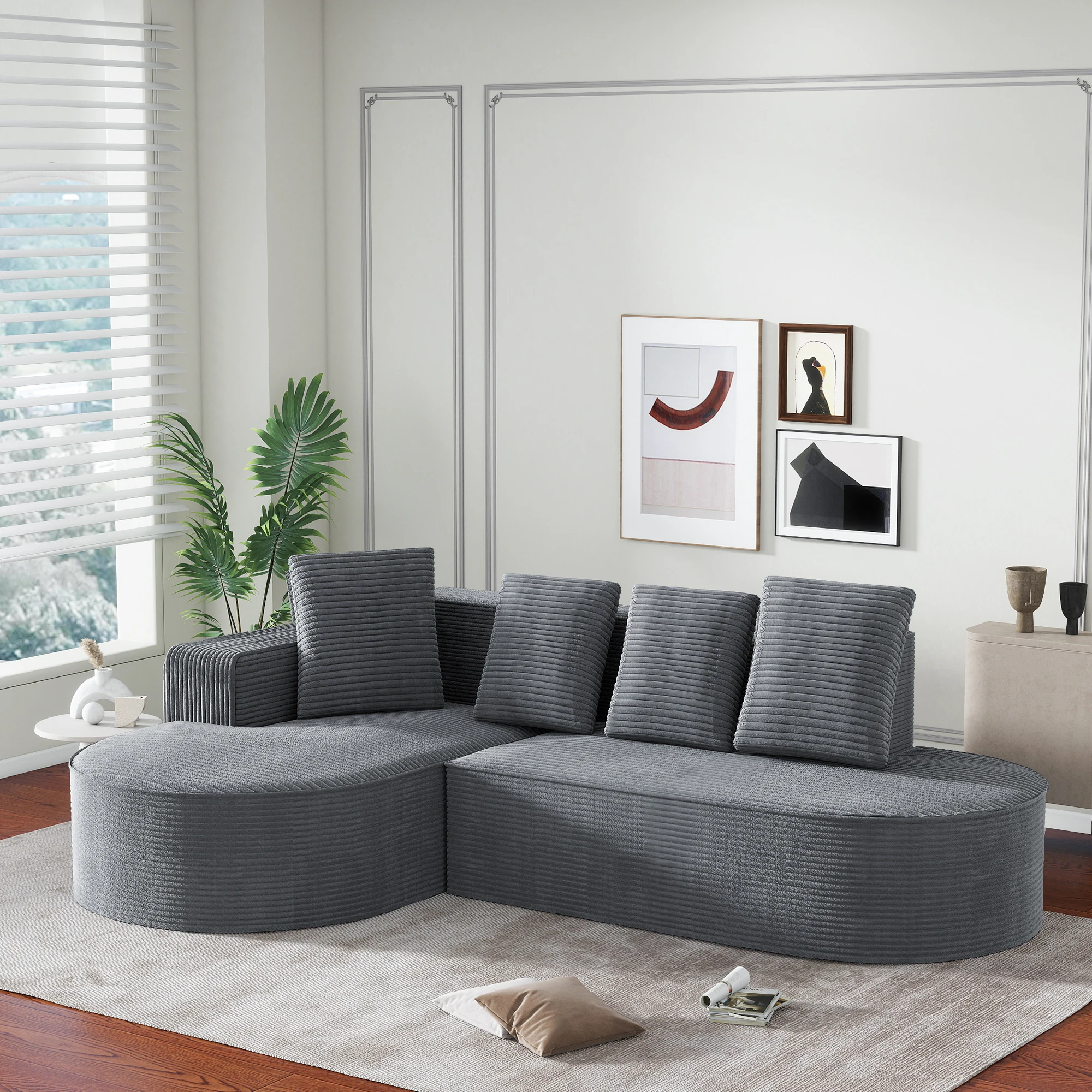 Modernes Cloud Ecksofas Sitzgruppe,L-förmiges Modulsofa/Loungesofa mit Lounge-Funktion,