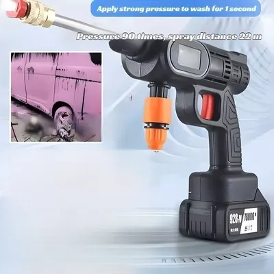 Portable Wireless High Pressure Car Wash Water Gun Strong power Household Lithium Battery Rechargeable Washing Machine Tools