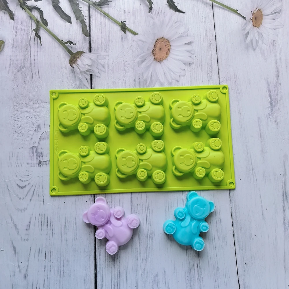 1 Stück große Bärenförmige Silikonform 3D-Schokoladen-Backkuchen geeignet für Gelee, Eiswürfel, Brot, DIY-Backutensilien Image