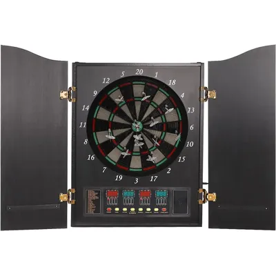Dartscheibe, professionelle elektronische Dartscheibe in deutscher Sprache, 4 LED-Anzeigen, 27 verschiedene Spiele, 243-Spielvarianten Image