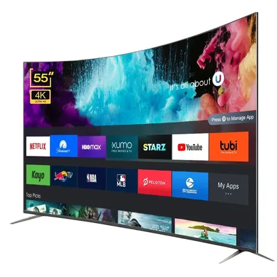 55 Zoll gebogener LED-TV-Bildschirm Ultra HD 4K-Fernseher 55 Zoll Smart TV