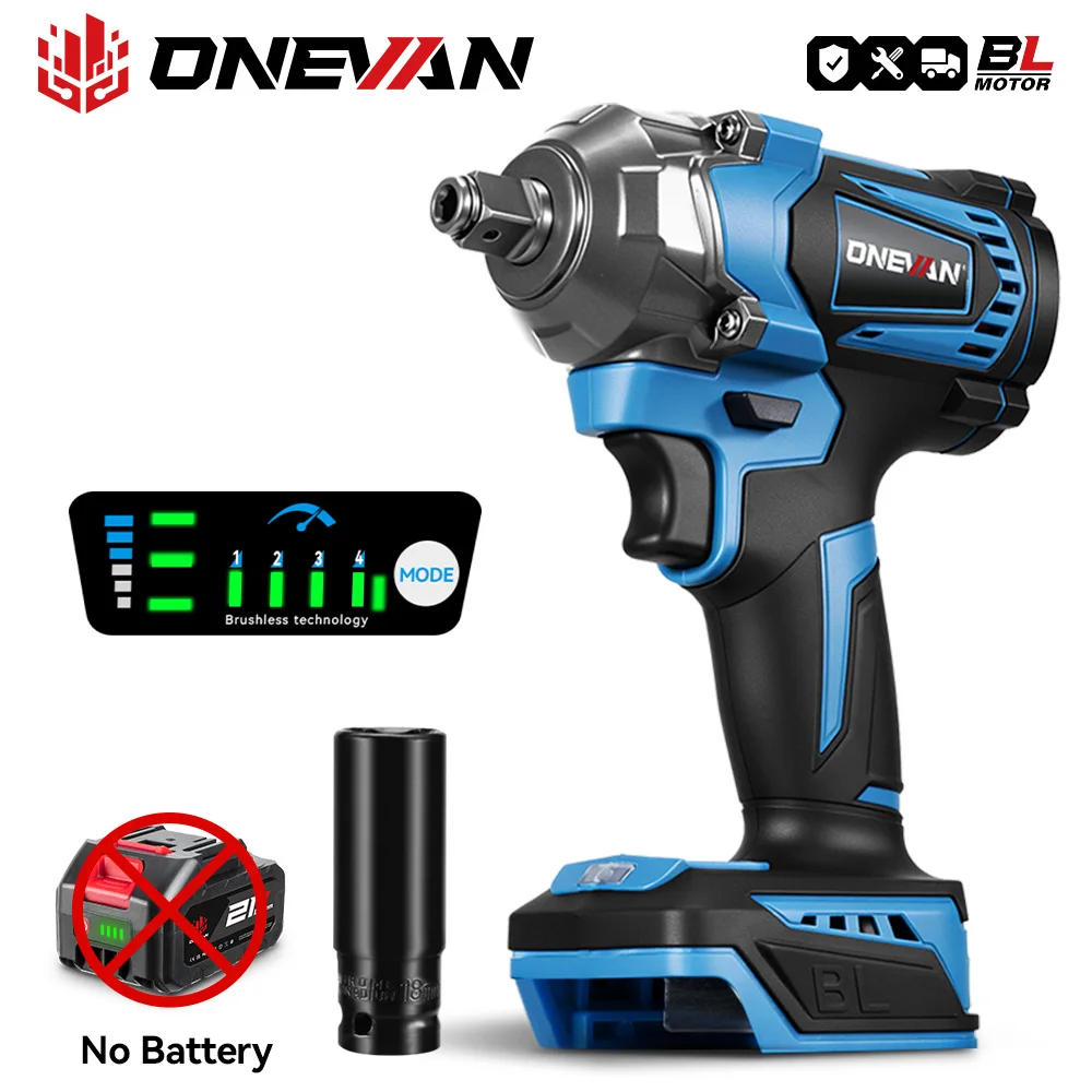 ONEVAN 1200N.M Bürstenlosen Elektrischen Schlagschrauber Akkuschrauber Auto Reparatur Power Tool Mit Steckschlüssel Set Für Makita BatteryPin Image