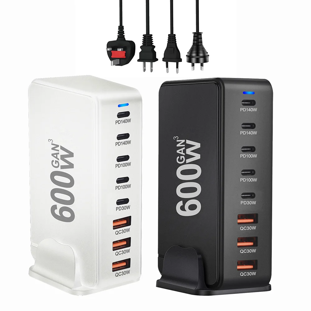 2025 Hot 600W GaN PD3.1 Schnellladegerät Typ C Adapter 8-Port-Schnellladestation für iPhone 16 15 Samsung Xiaomi Huawei Tablet Image