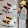 Prinzessin Mädchen PU Leder Schuhe Frühling Herbst Neue Glänzende Schleife Casual Schule Student Loafer Schuhe Größe 21-30