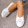 2025 frauen Low Heels Schuhe Schwarz Frau Ballett Runde Kappe Sommer Dame Aushöhlen Faulenzer Frauen Schuhe Größe 43
