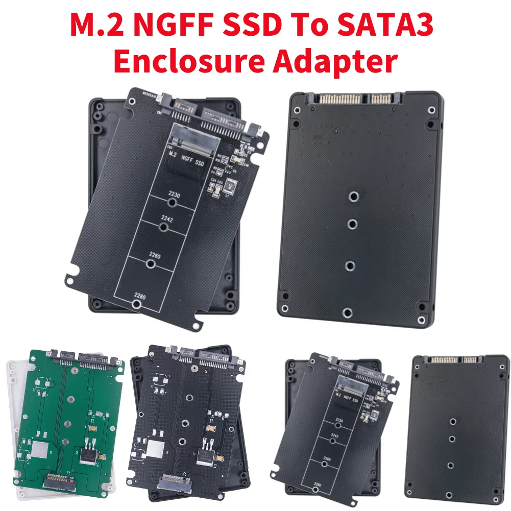 1-2Pcs M.2 NGFF SSD Zu SATA3 Externe Festplatte Box 6Gbps Festplatte Adapter Board Dual-Use M.2 NGFF Zu SATA 3,0 Adapter Karte Image