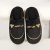 Casual frauen Hausschuhe Hause Biene Luxus Designer Winter Frau Schuhe Flache Elegante Trend Plüsch Indoor Schuhe Weiche Sohle Große größe