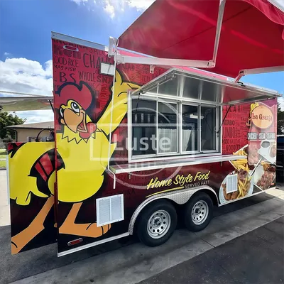 Food Truck Trailer Mobile Cart Caravan Hamburger Shape Mobile Business Factory mobile store trailer