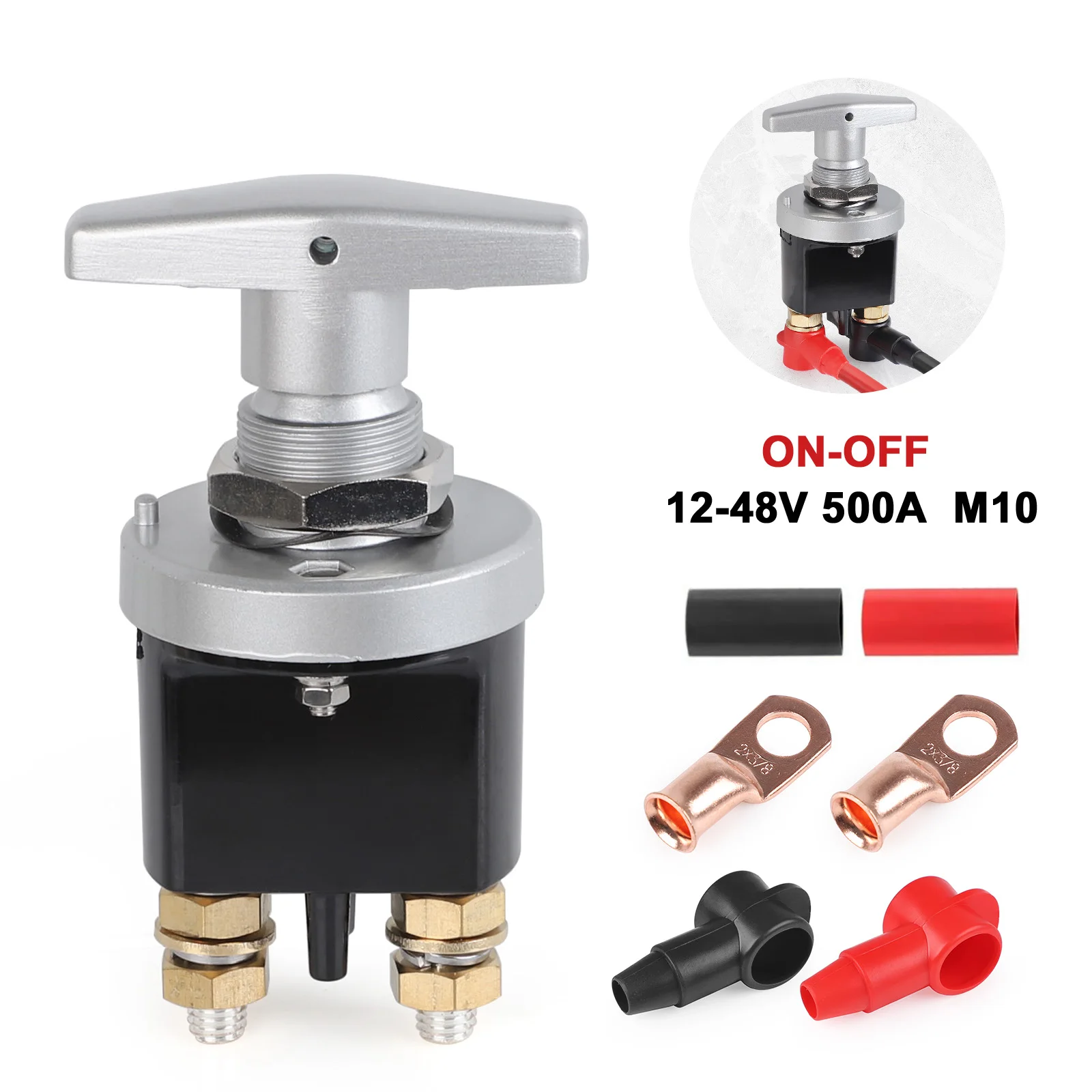 Auto, Boot, Wohnmobil, Batterie-Trennschalter, Isolator, 12–24 V, 1500 Ampere, robuster Batterie-Tötungsschalter mit Rush, hält es sauber, Muskeln Image