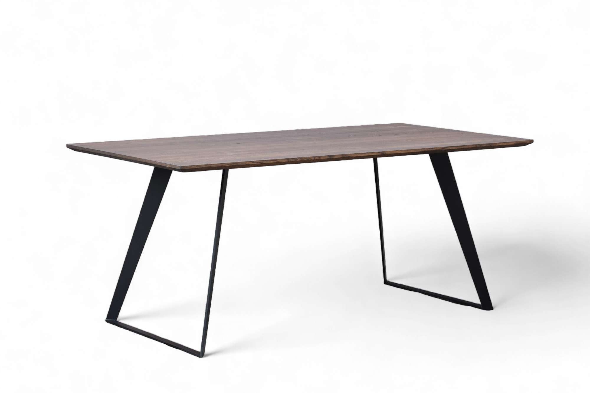 Esstisch HOME AFFAIRE "Talwiese Küchentisch, U-Form Metallgestell, Wildeiche massiv geölt", braun (braun, schwarz, braun), B:200cm H:76cm T:100cm, Tische, Baum Kante oder Schweizer Kante, erhältlich in 3 Größen und 2 Farben