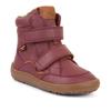 Barfußschuh FRODDO "BAREFOOT TEX WINTER", Kinder, Gr. 26, lila (beerenfarben), Leder, casual, Schuhe, Klettschuh, Winterstiefel mit TEX-Membrane