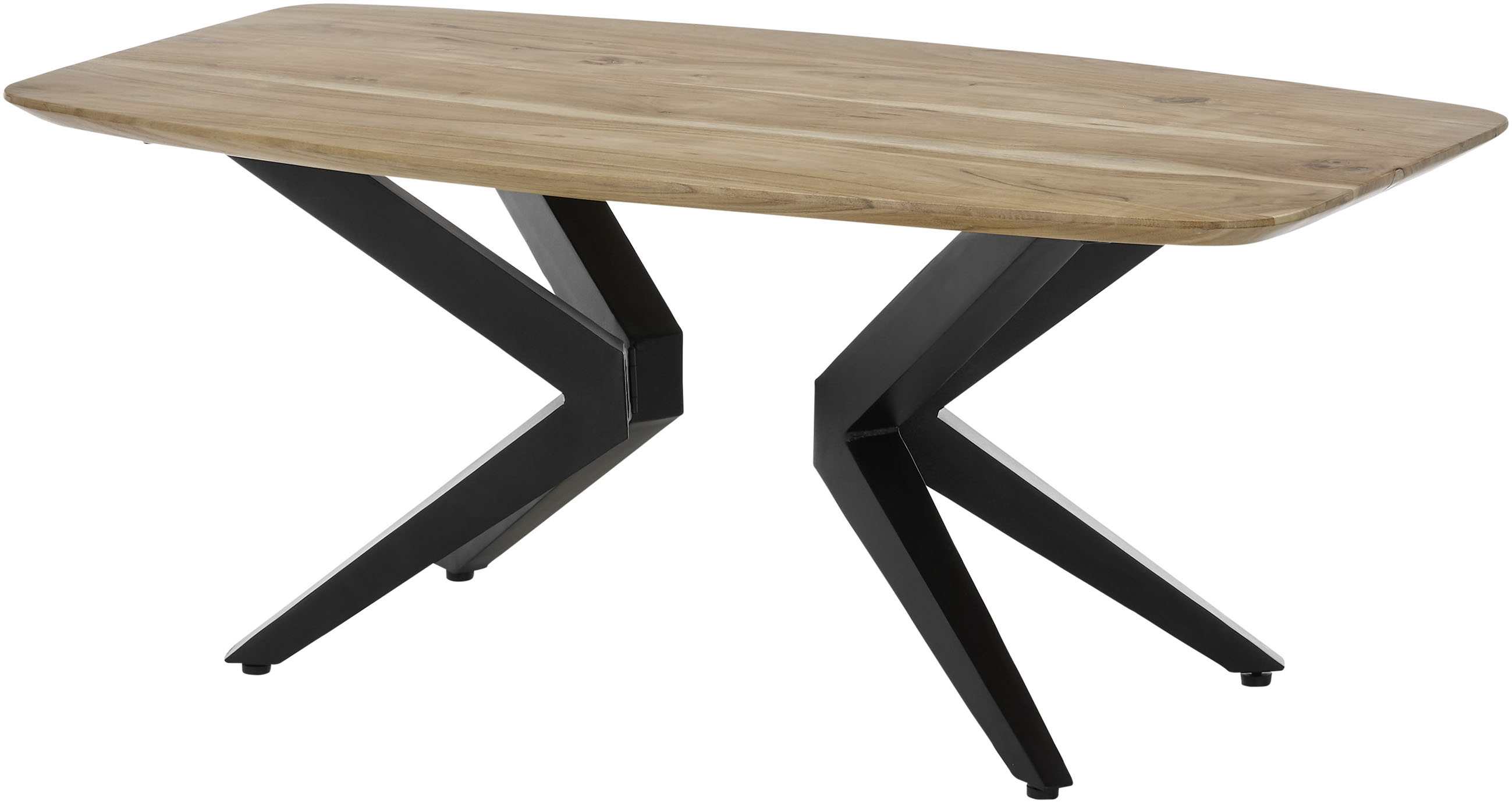 Couchtisch STOLKOM "Bill Wohnzimmertisch Akazie Massivholz, BxHxT 110x45x60 cm", schwarz (akazie massiv, schwarz, akazie massiv), H:45cm, Tische, Schweizer Kante, Industrial Style Akazie Massivholz