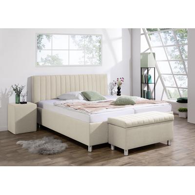 Polsterbett MAINTAL "Kieferwald", beige (creme, natur), B:215cm H:108cm L:208cm, Betten, mit Bettkasten, wahlweise mit Bonnell- oder Taschenfederkern Matrazte Image