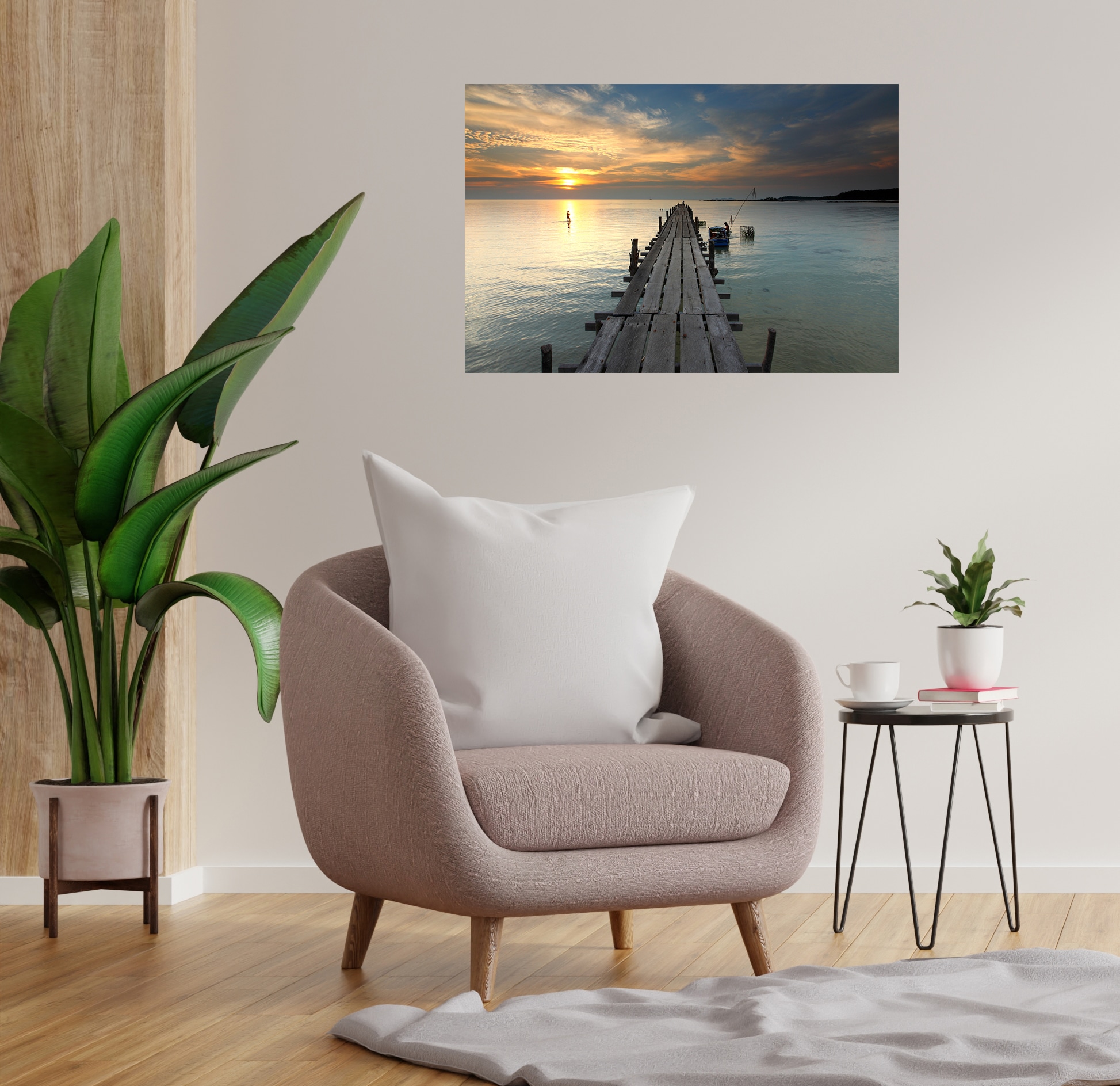 Wandsticker QUEENCE "Karo", blau, B:90cm H:60cm T:0,1cm, Folie, Wandtattoos, Selbstklebend, kinderleichte Anbringung