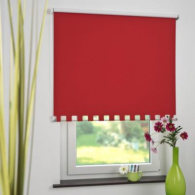Seitenzugrollo LIEDECO Gr. 14, rot, B:192cm H:180cm, Polyester, Rollos, Volantrollo - eckiger Volant, Fixmaß Image