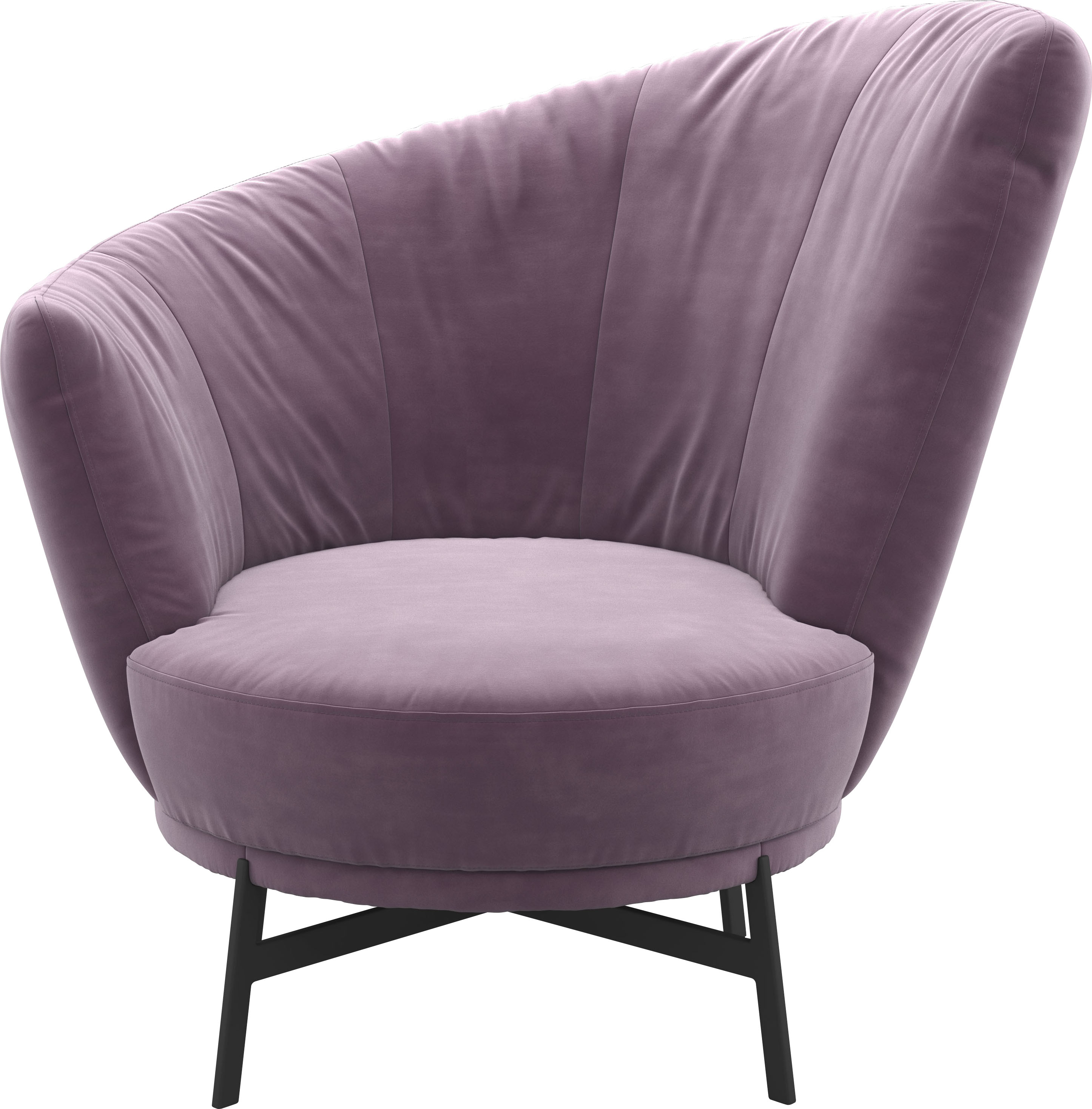 Drehsessel MUSTERRING "Kleo", rosa (rosewood samt), B:97cm H:95cm T:88cm, 100% Polyester, Sessel, Drehsessel, mit Drehfunktion um 360, inklusive Nierenkissen