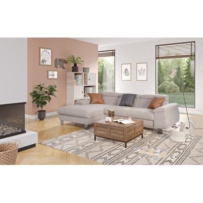 Ecksofa COTTA "Komaris L-Form mit Kopfteilverstellung", grau (elephant), B:244cm H:72cm T:166cm, 100% Polyester, Sofas, wahlweise mit Bettfunktion, Bettkasten & Beleuchtung, Topseller Image