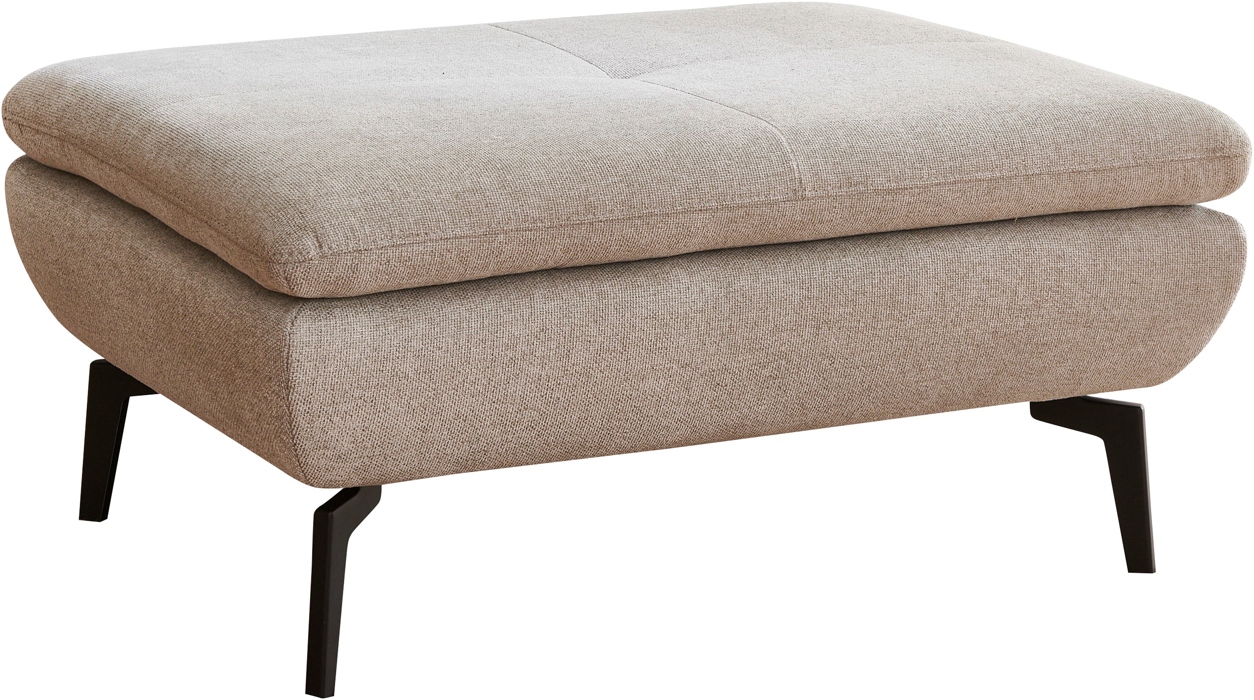 Hocker DIE PLANBAR "MP-IN23002", beige (cyber ecru), B:93cm H:44cm T:72cm, 100% Recyceltes Polyester, Hocker, Fußhocker Sitzhocker, hochwertige Kaltschaumpolsterung, stylische Metallfüße