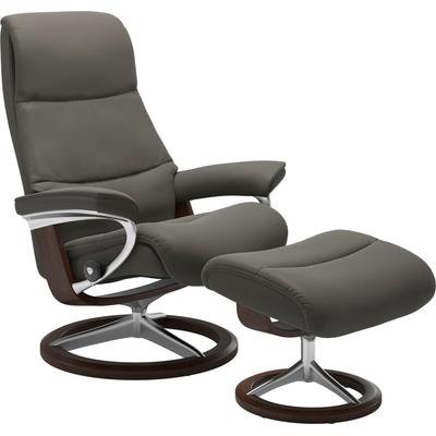 Relaxsessel STRESSLESS "View", grau (metal grau paloma), B:78cm H:108cm T:78cm, Leder BATICK: BATICK ist ein leicht korrigiertes, durchgefärbtes und genarbtes Möbelleder, bei dem die meisten Unebenheiten und Spuren in der Regel entfernt wurden.,... Image
