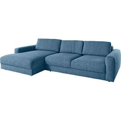 Ecksofa PLACES OF STYLE "Bloomfield, elegant, viel Platz, Mega Couch, Breite 303cm, L-Form", blau (tepestry), B:303cm H:84cm T:176cm, 100% Polyester, Sofas, extra tiefe Sitzfläche, wahlweise mit Sitztiefenverstellung Image