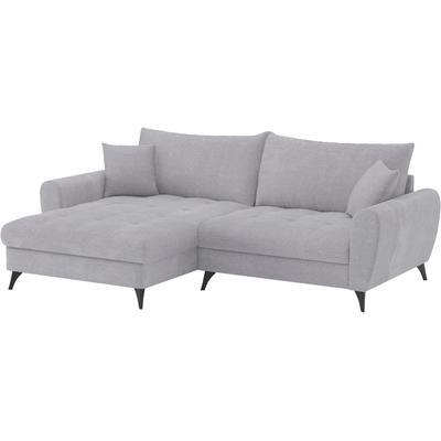 Ecksofa MR. COUCH "Blackburn II, L-Form", grau (stripes 8637 warm grau), B:246cm H:71cm T:170cm, Stripes (92% Polyester / 8% Nylon), Sofas, Mit Kaltschaumpolsterung bis 140 kg belastbar Image