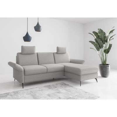 Ecksofa HOME AFFAIRE "Rochelle", grau (hellgrau), B:251cm H:93cm T:164cm, 95% Polyester 5% Polyamid, Sofas, wahlweise mit Bettfunktion, Bettkasten und Armteilverstellung Image