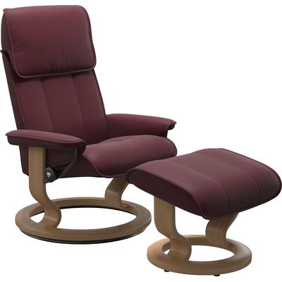 Relaxsessel STRESSLESS "Admiral", rot (bordeaux batick), B:78cm H:98cm T:73cm, Leder BATICK: BATICK ist ein leicht korrigiertes, durchgefärbtes und genarbtes Möbelleder, bei dem die meisten Unebenheiten und Spuren in der Regel entfernt wurden.,... Image