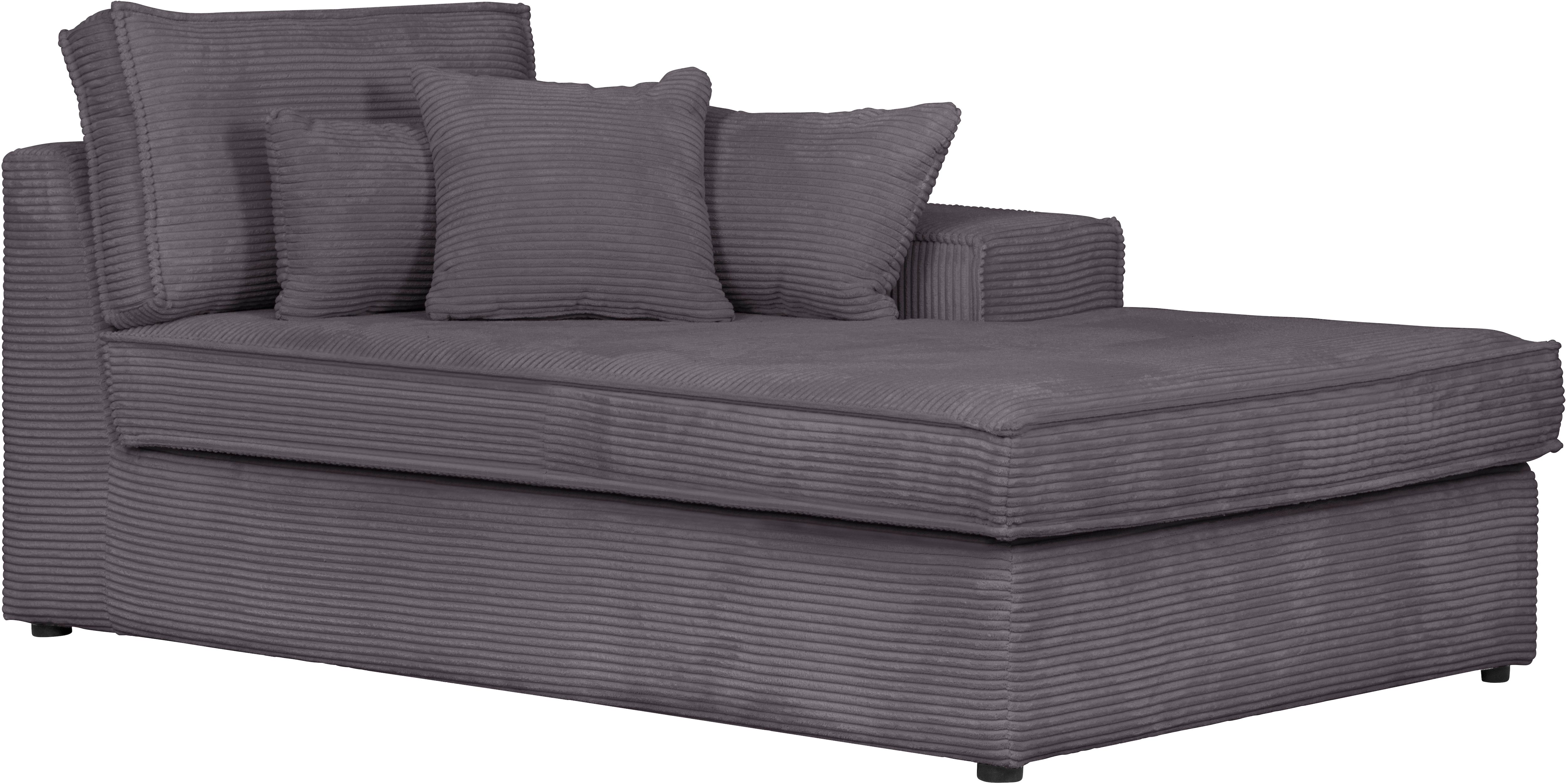 Ottomane OTTO HOME "Florid", grau, B:100cm H:75cm T:162cm, Baumwollmix (60% Baumwolle/40% Leinen);Struktur fein (100% Polyester);Samtoptik (100% Polyester), Sofas, Ottomane, einzeln stellbar oder als Teil eines Modulsofas, auch in Cord
