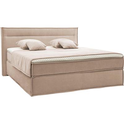 Boxspringbett MUSTERRING "JustB SC100", beige (hellbeige), B:200cm L:215cm, Komplettbetten, schwebende Optik, inklusive Topper, verschiedene Farben, 180 x 200 cm Image