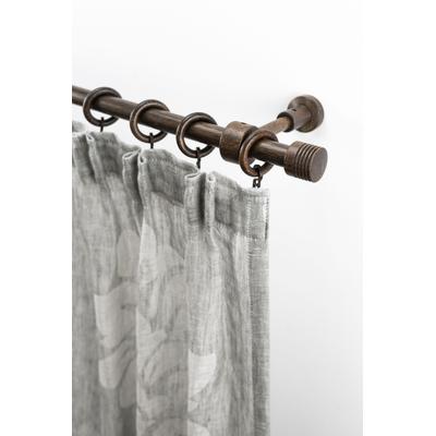 Gardinenstange GARESA "Sandri Vollrund, Endknop Sandra", braun (nussbaum), L:120cm, Holzwerkstoff, Gardinenstangen, Vorhanggarnitur aus Holz, verlängerbar, mit Ringe Image