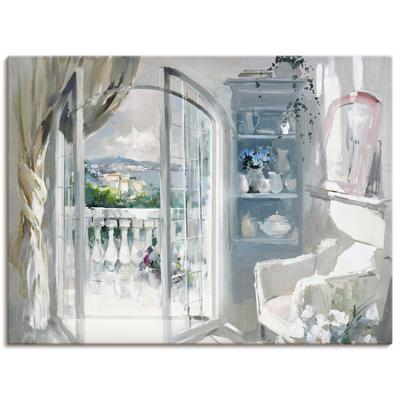 Leinwandbild ARTLAND "Sonniger Raum", weiß (farbe bild(er): weiß), B:120cm H:90cm T:1,8cm, Canvas, Leinwand, Bilder, auf Keilrahmen gespannt Image