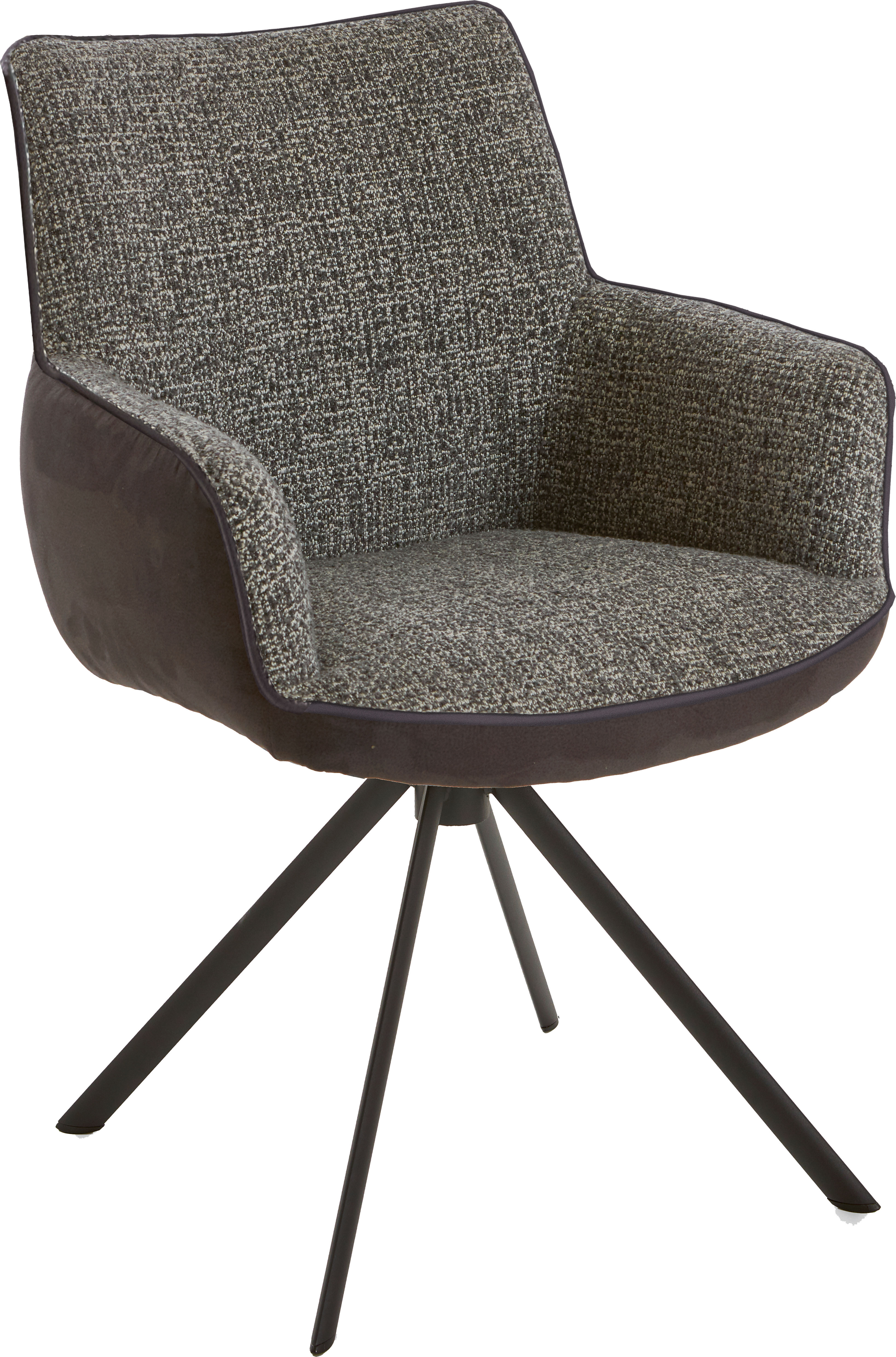 Esszimmerstuhl NIEHOFF SITZMÖBEL, grau (graphit, schwarz, graphit), B:62cm H:86cm T:62cm, Arizona (100% PES, Scheuertouren 75000, Pillingbildung 4, Abriebfestigkeit 4, Lichtbeständigkeit 4);Coco (100% PES, Scheuertouren 35000, Pillingbildung 4-5,... Image