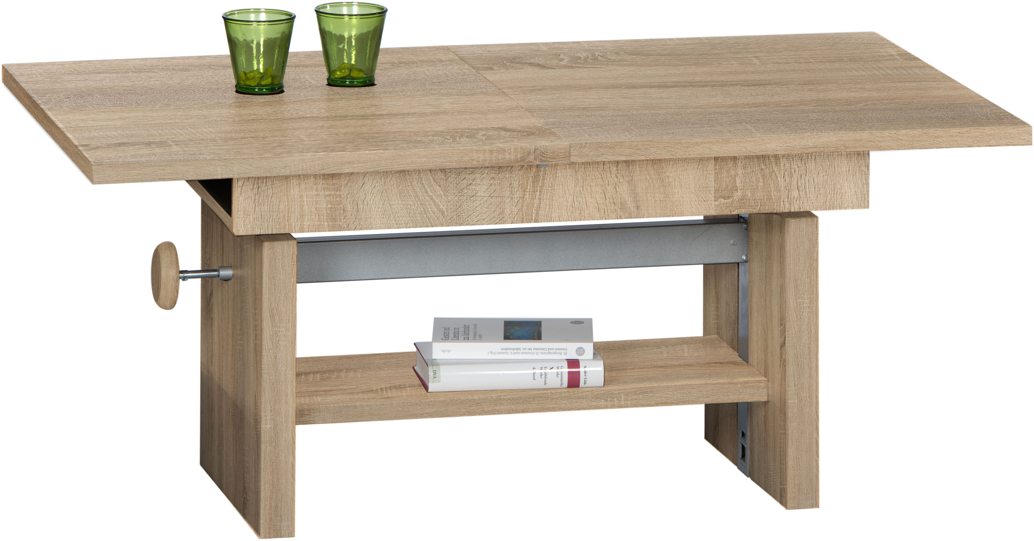 Couchtisch STOLKOM "Event höhenverstellbar, ausziehbar, BxHxT 110-150x48-63x65 cm", sonoma eiche dekor, sonoma eiche dekor, sonoma eiche dekor, H:48cm, Tische, Höhenverstellbar mit Liftmechanik und ausziehbar in 3 Farbausführungen
