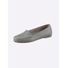Slipper HEINE, Damen, Gr. 41, grau, Leder, Rindsleder, Glattleder, modisch, Schuhe
