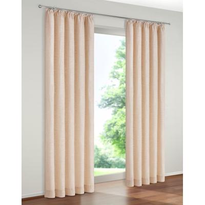 Vorhang WIRTH "Trondheim 234 g/m²" Gr. 3, beige (natur), B:132cm H:180cm, Chenille, Polyacryl, Gardinen Image