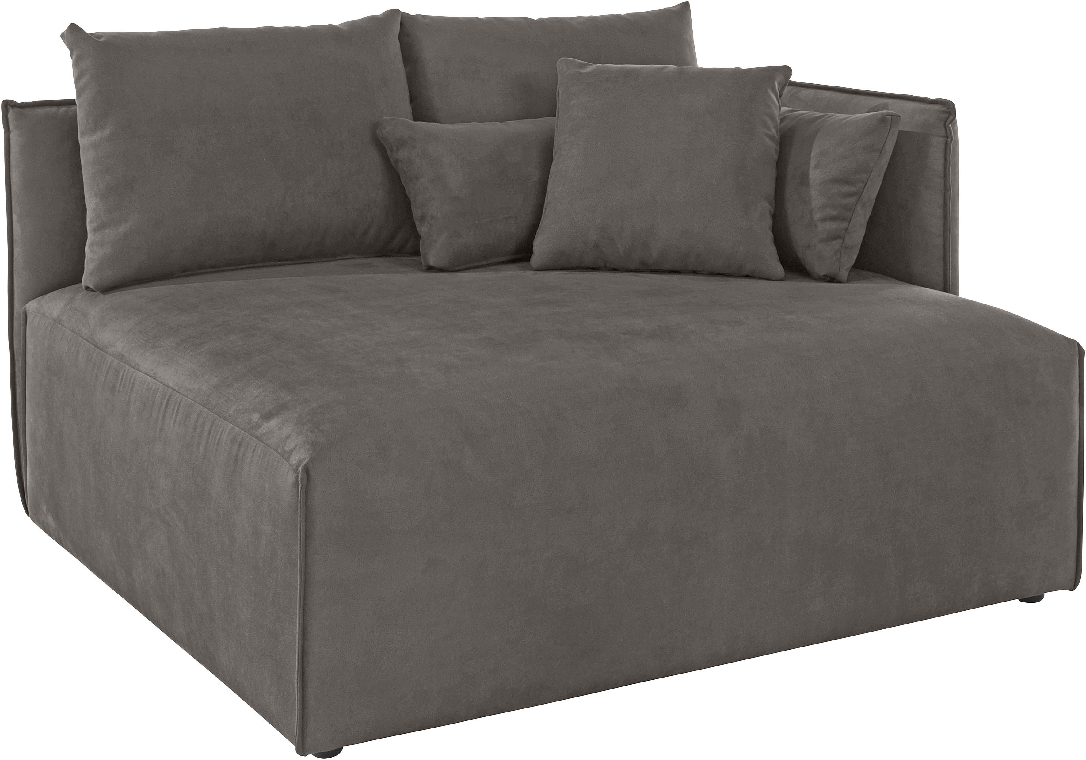Ottomane OTTO HOME "Nöre", grau (anthrazit), B:138cm H:86cm T:128cm, 100% Polyester, Sofas, Ottomane, kurzes Lounge-Modul - zum Zusammenstellen, Breite 138 cm, Tiefe 128 cm
