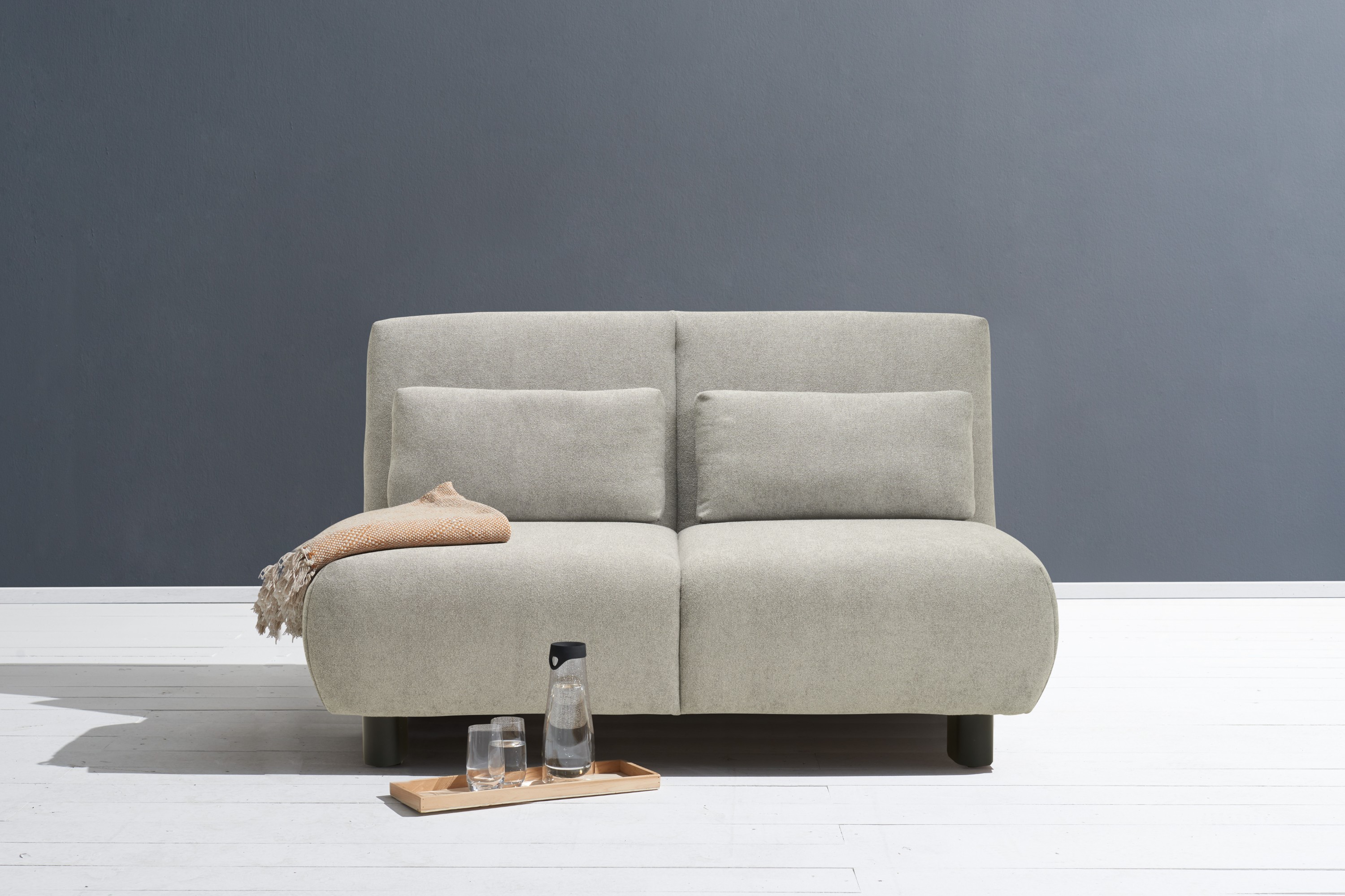 Schlafsofa ELL + ELL "Minou", grau, B:145cm, Sofas, Schlafsofa