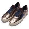 Plateausneaker ARA "CANBERRA", Damen, Gr. 8,5 (42,5), beige (beige kombiniert), Glattleder, Veloursleder, metallic, sportlich, Schuhe, Plateausneaker, Schnürschuh im Metallic Look, H-Weite